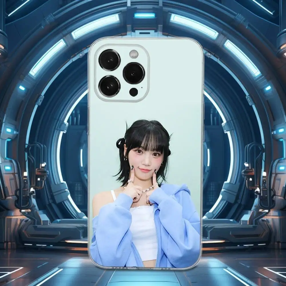 حافظة K-Kim C-Chaewon Singer لهاتف iPhone 15,11,12,13,16,14,17,Pro,Max,Plus,SE,Mini,X,XS,XR, سيليكون ناعم شفاف