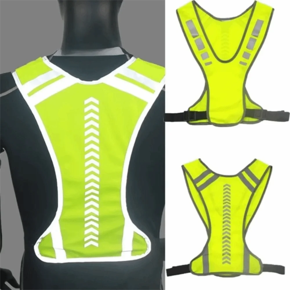 

Elastic Design Reflective Vest Adjustable Fit Reflective Cloth Safety Jacket Lightweight High Visibility Vest Cycling Sports
