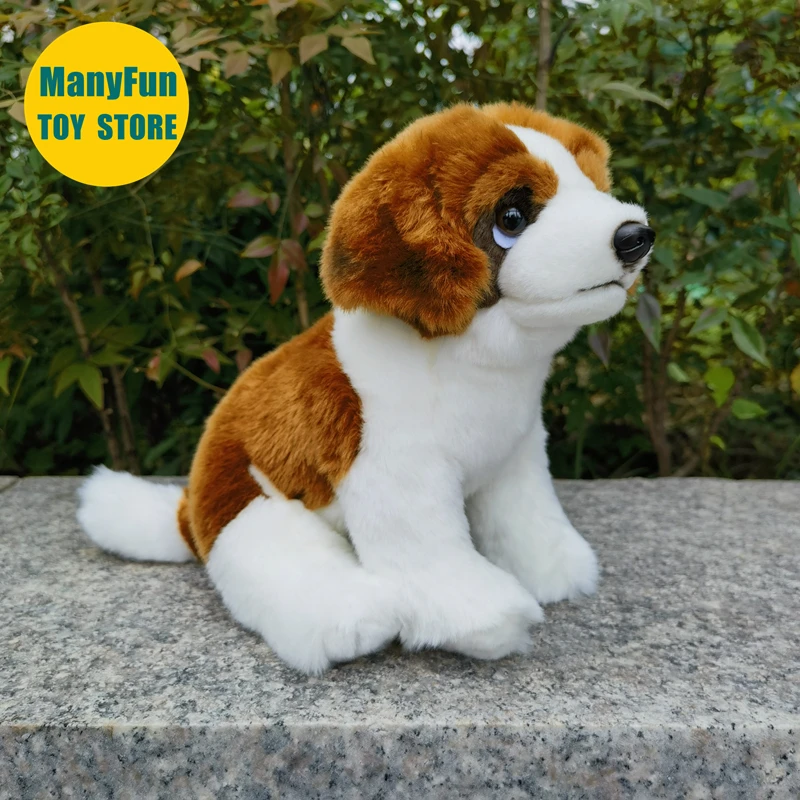 St. Bernard Dog Alta Fedeltà Anime Simpatico Peluche Saint Bernard Peluche Realistico Peluche Simulazione Bambola Giocattolo Collezionisti