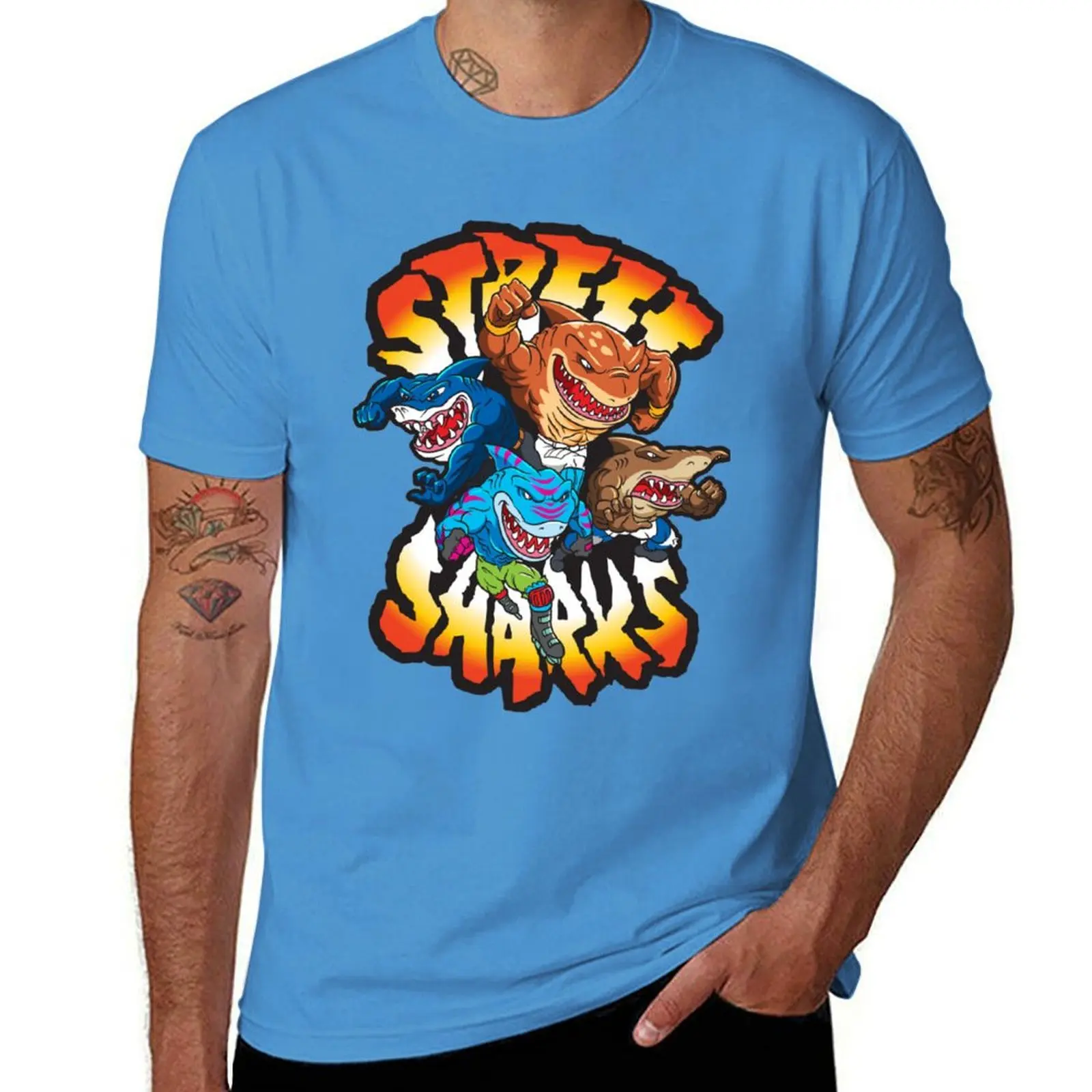 2026Shark Warriors Essential T-Shirt Customs Design Your Own Shirts Graphic Tees Customs Summer Clothes Black T Shirts for Men