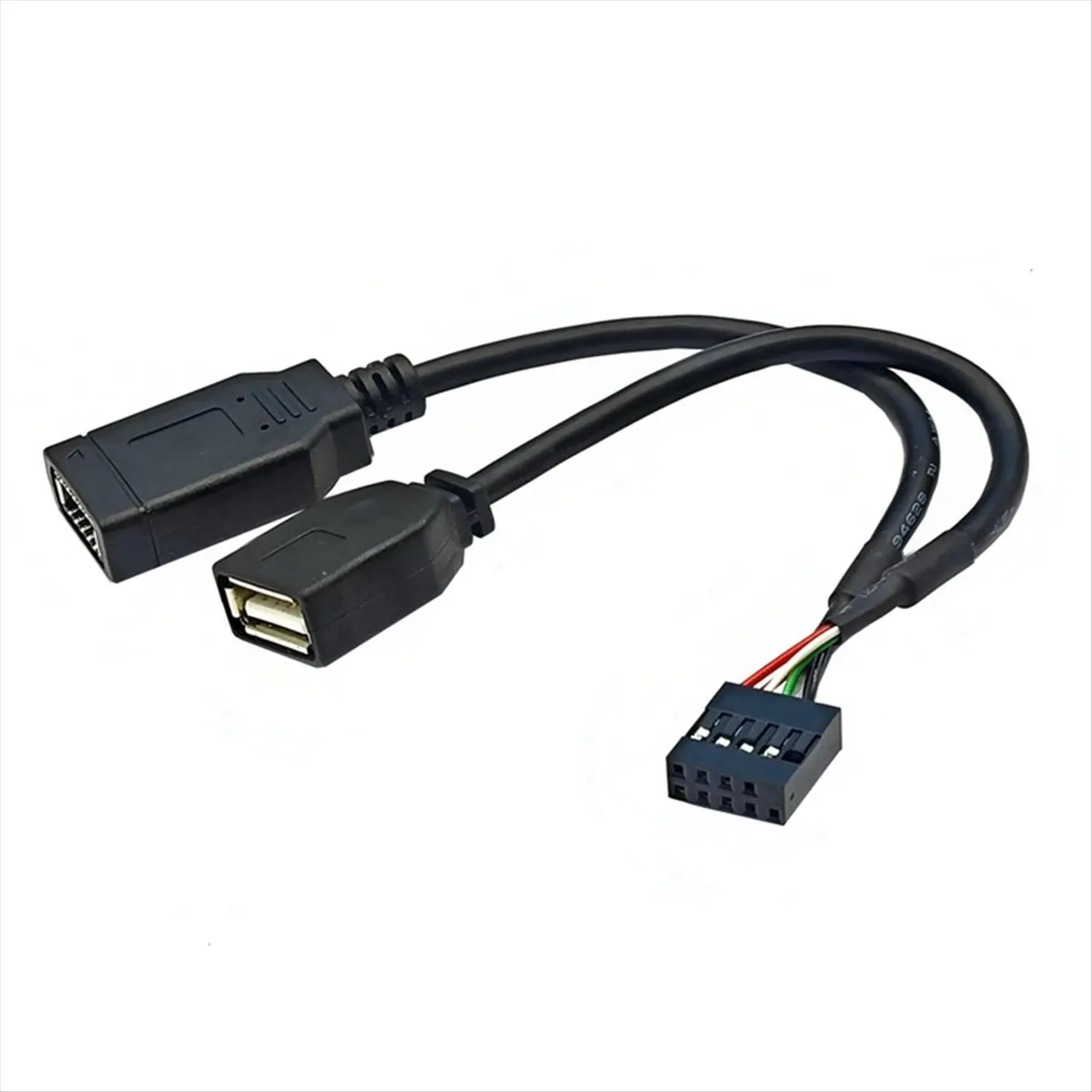 HDL USB 9PIN to USB-A Male and TYPE-E KEY-A Cable USB Front Panel Adapter Cable USB 9PIN to USB2.0 Type-C Front Panel Cable