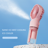 Handheld Mini Air Conditioner USB Rechargeable Portable Silent Humidification Small Fan Cool Mist Spray Fan for Home/Office/Dorm