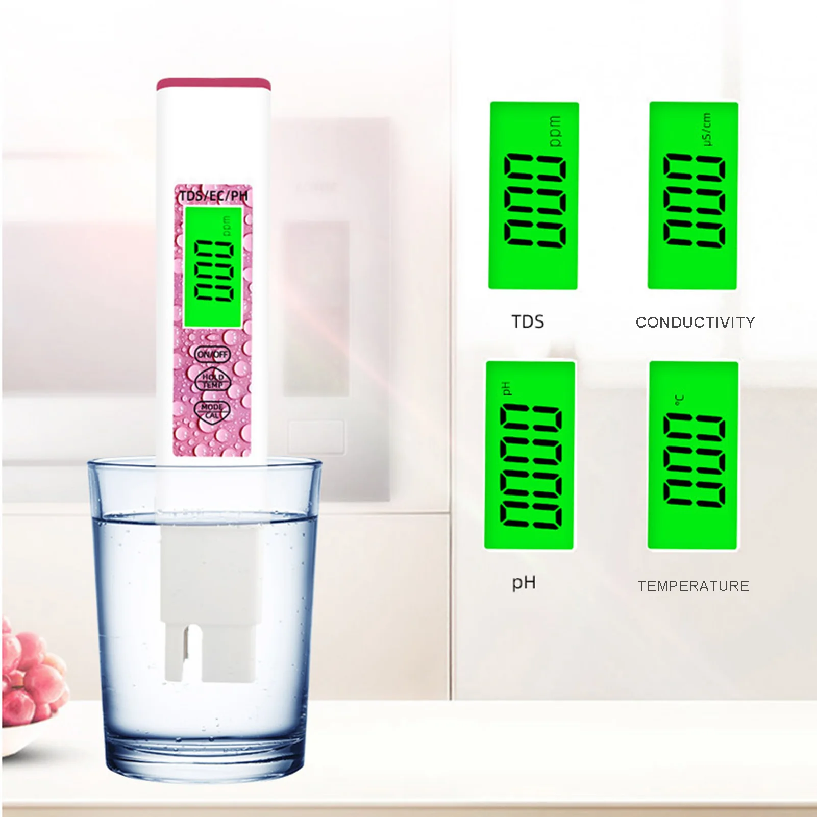Penna digitale LCD PH TDS e EC Meter di strumento di monitoraggio del misuratore di acidità ad alta precisione apparecchiatura di prova della qualità dell'acqua