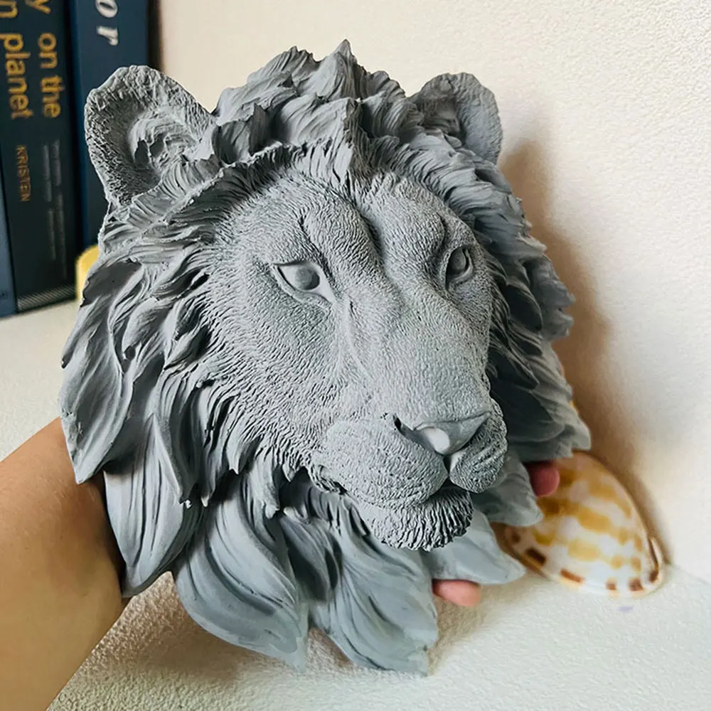 20cm Große Löwen- und Wolfskopf-Silikonform für Gips, Zement, Harz, DIY-Handwerksform zur Herstellung von Wanddekoration und Skulpturen