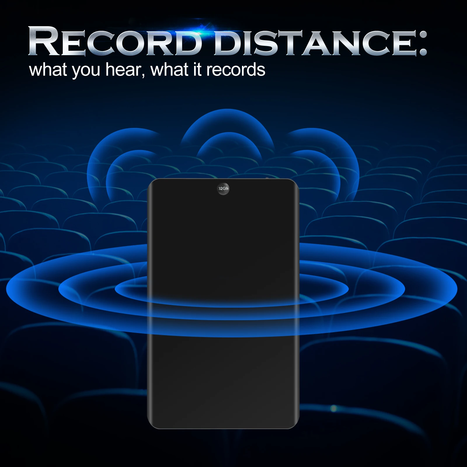 V66 Professioneller wiederaufladbarer tragbarer digitaler Audio-Voice-Recorder, Ein-Knopf-Operation, interner Speicher, 64 GB, 128 GB Diktiergerät – Detail 1