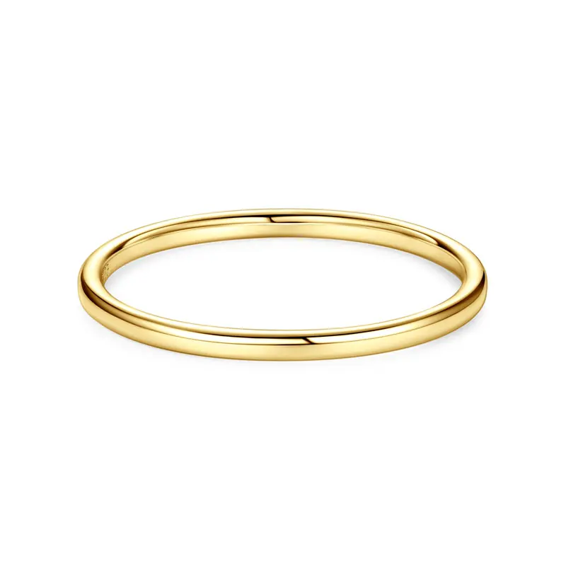

Lnngy 14-каратное позолоченное кольцо на палец Anillo Plata из стерлингового серебра 925 пробы, гладкие кольца шириной 1,2 мм для женщин, простые свадебные украшения