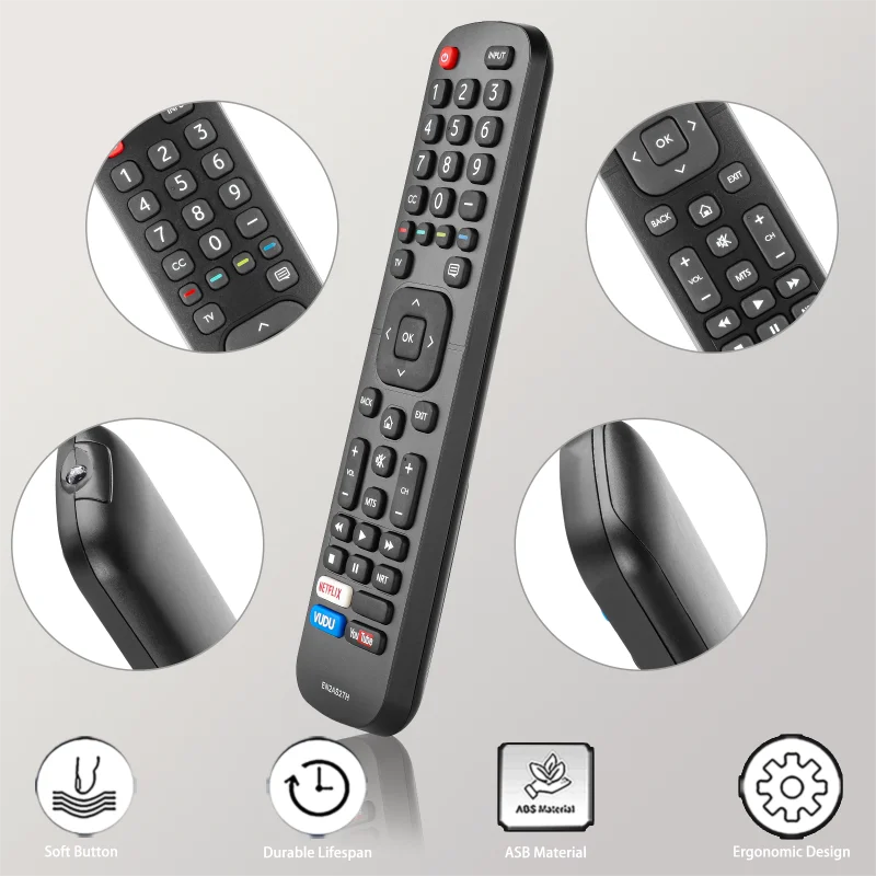 EN2AS27H Para reemplazo de control remoto Hisense, para televisor Hisense Smart LED HDTV