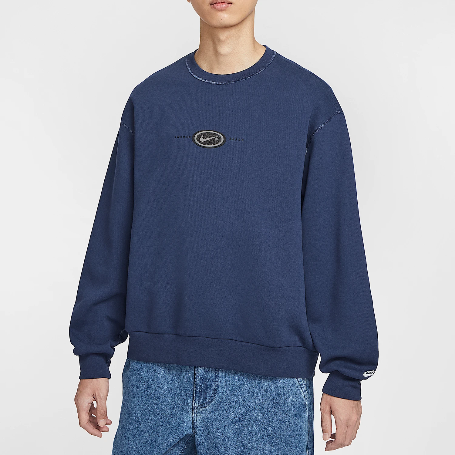 

Оригинальная зимняя мужская спортивная повседневная толстовка Nike с круглым вырезом HV0248-410