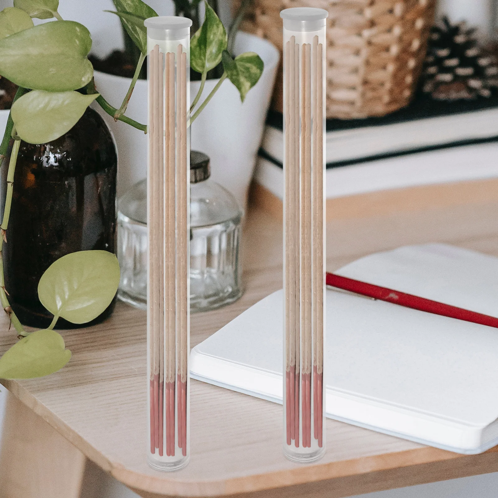6 Pcs Incense Tube Storage Cylinder Stick Container Clear Fragrance Holder Portable Case Transparent Acrylic Tube