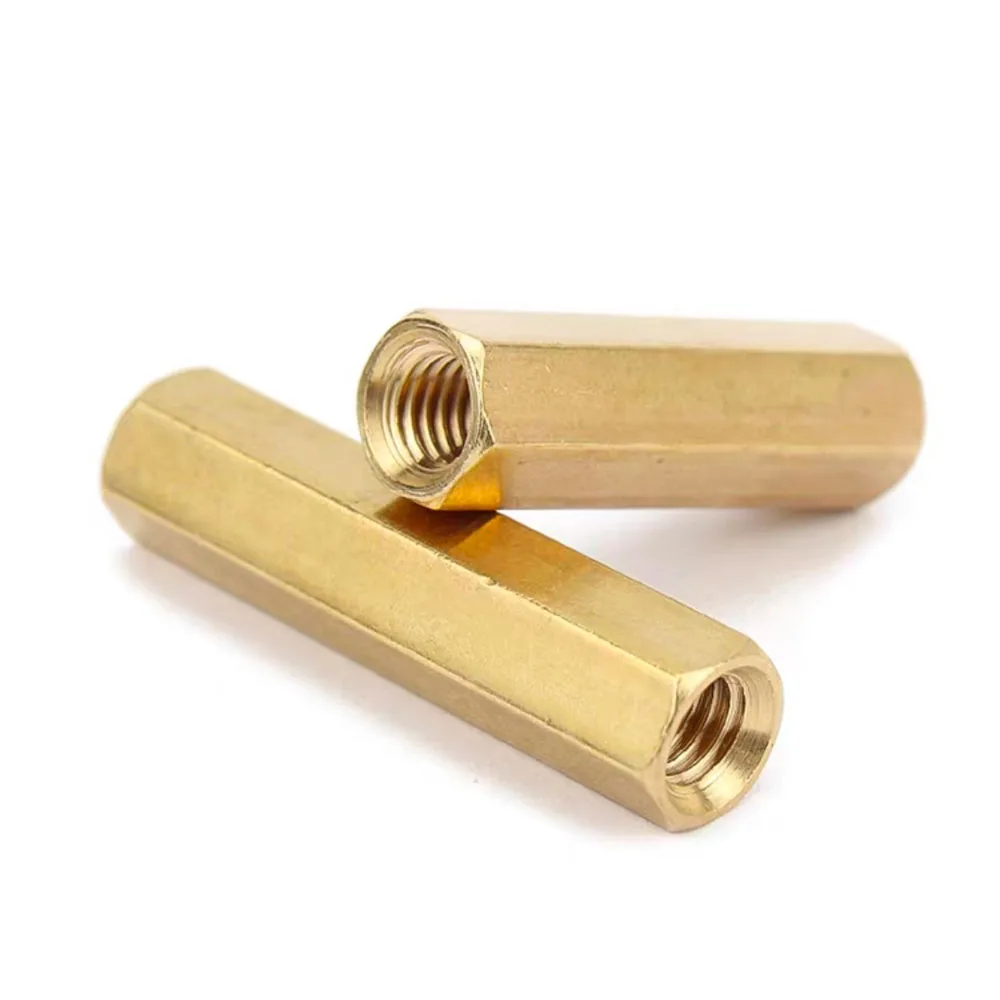 5/16-18 UNC 5/16-24 UNF Brass Hex Coupling Nut Heavy Duty Thickened Threaded Rod Joiner Sleeve Fastener for Machinery