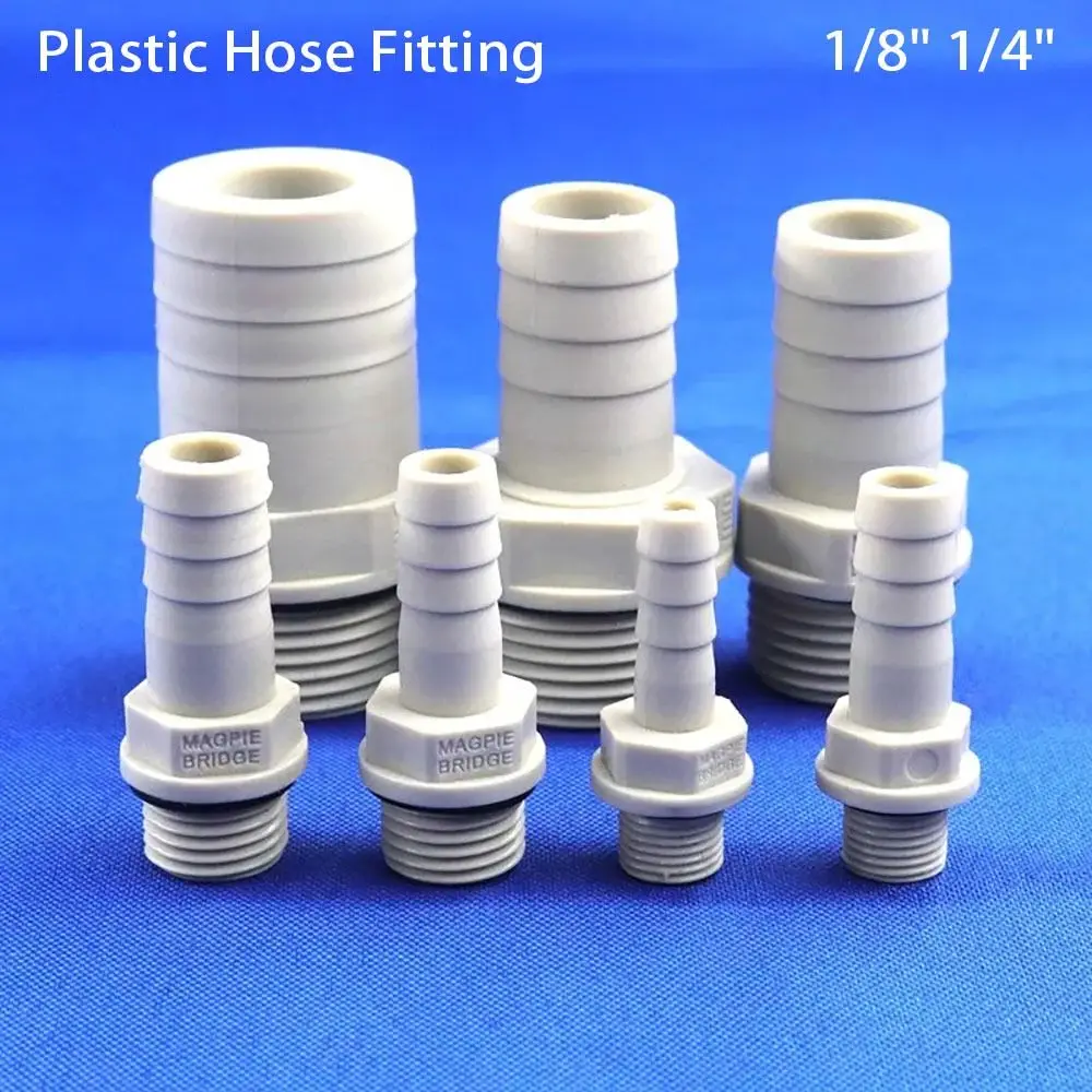 

1 шт. 1/4 "1/8" BSP наружная резьба пластиковый фитинг для шланга с колючим хвостом 6/8/10/12 мм соединительный шарнир аксессуар для орошения сада