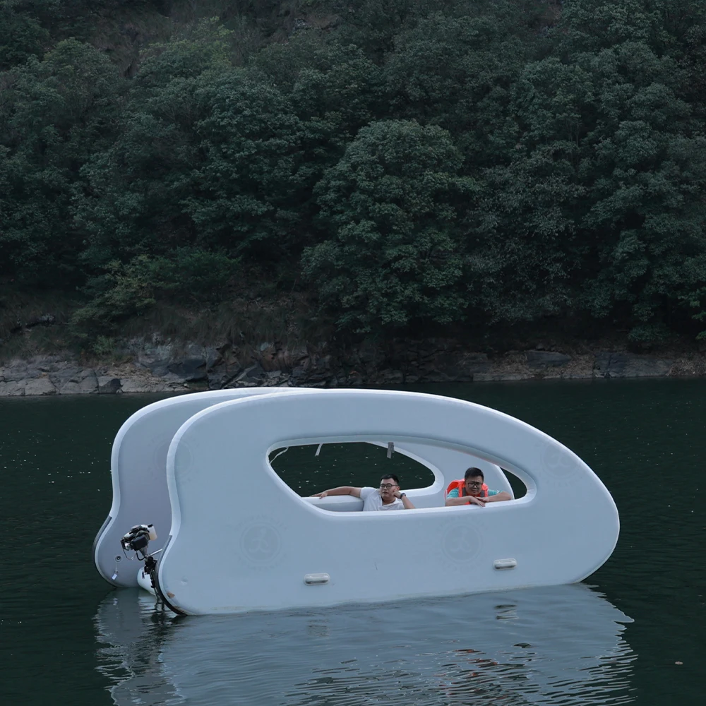 Waterproof Floating Water-Driving Electric Inflatable Catamaran Fishing Boat for Lake Sea Water Sports