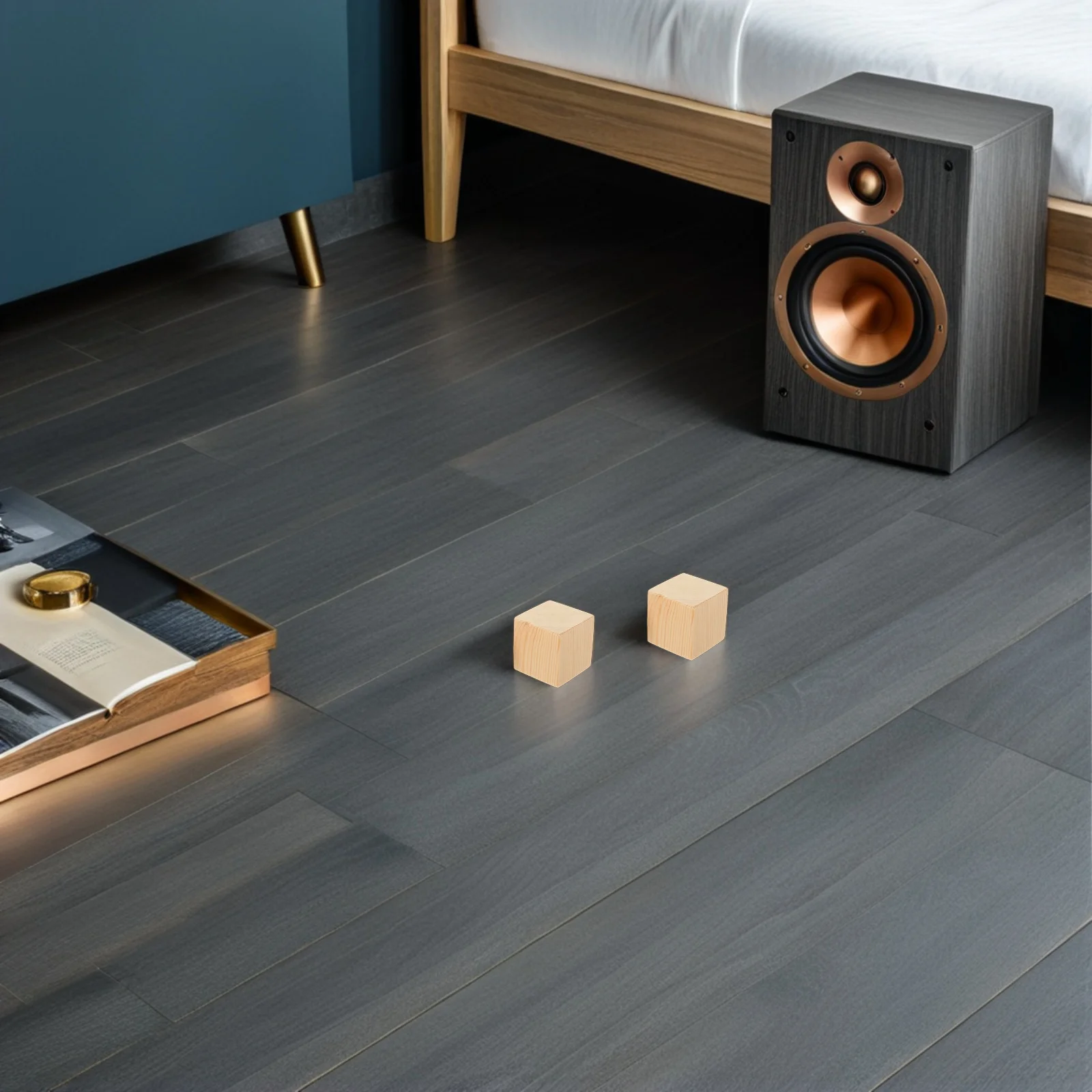 

6Pcs Wood Furniture Riser Blocks Heavy Duty Non-Slip Bed Frame Booster Pads for Sofa Couch Desk Table Legs Furniture Block