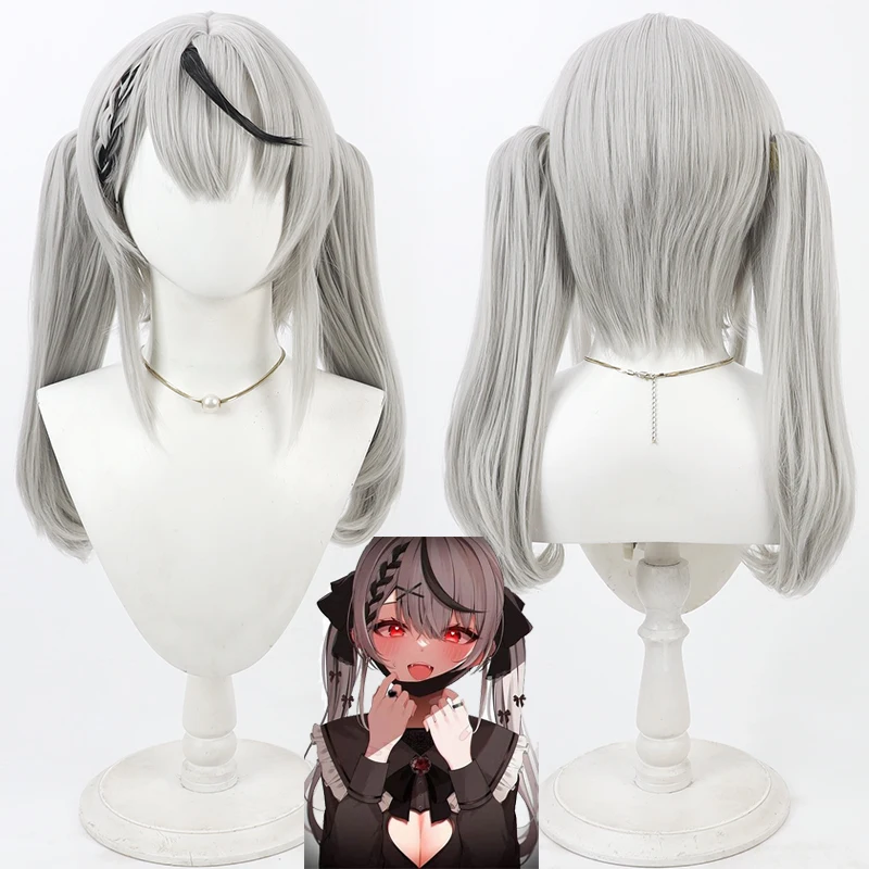 NIJISANJI Virtual YouTube Sakamata Chloe Cos Parrucca Cosplay Halloween Carnevale Party Prop Fibra resistente al calore per capelli sintetici