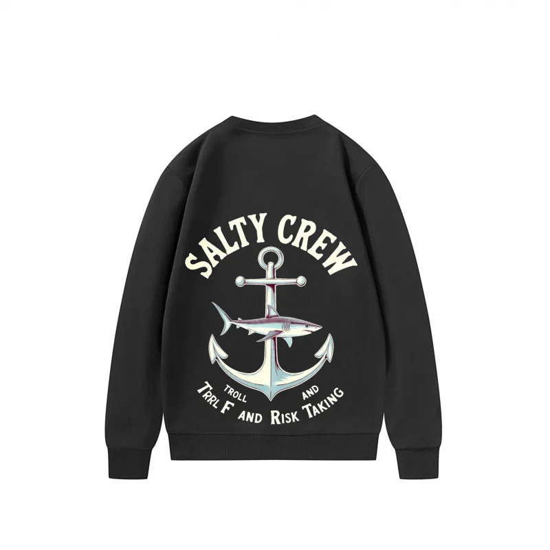 سويت شيرت رجالي مرساة الأسماك المالح طاقم تصميم طاقم الرقبة البلوز مريح صالح القوطي نمط الملابس هالوين في 2025