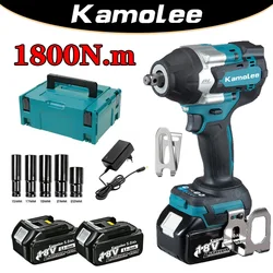 Outil Kamolee DTW700 pour Pneus de Camion, Impact Électrique à Couple ÉWer, 1/2 Pouces, Compatible avec Batterie Makita, 1800N.m