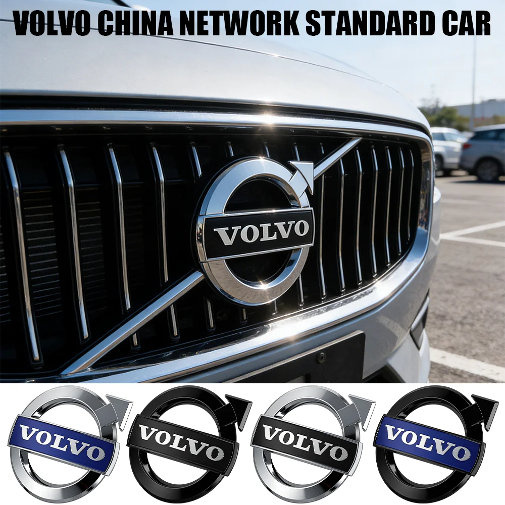 Para Volvo Rdesign V40 V50 S40 S80 XC60 S60 XC40 C40 V90 XC60 S90 T6 Cubierta de Emblema para Parrilla Delantera de Coche Accesorios Exteriores para Automóvil