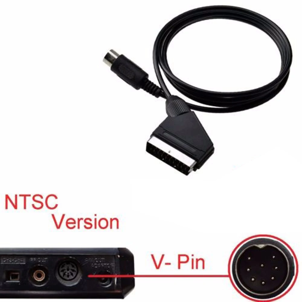 Кабель Scart AV Lead для SEGA Mega Drive 1 для Genesis 1 NTSC V-Pin