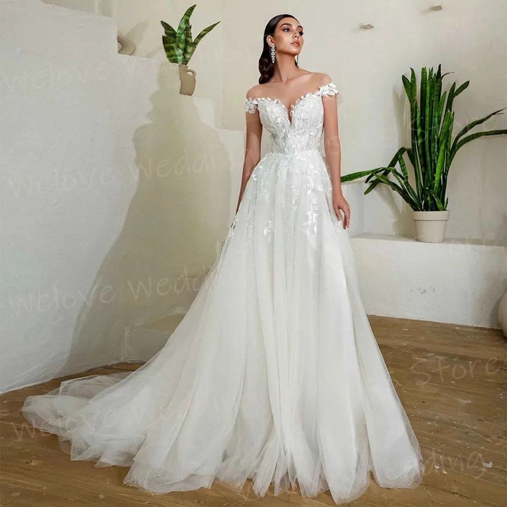 2025 Fascinating A Line Women's Wedding Dresses Graceful Lace Applique Vestido Customized Bride Gowns Princess Vestido De Novia
