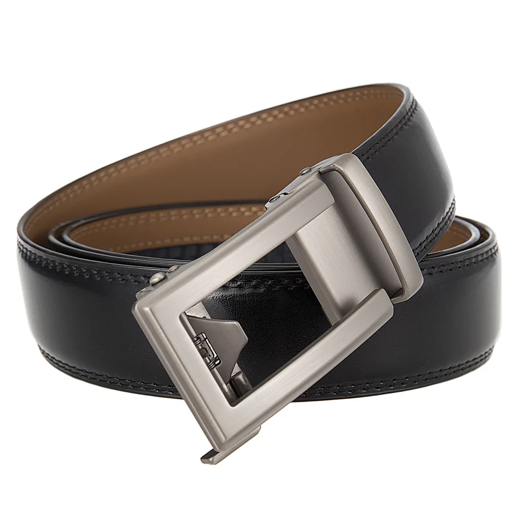 3,5 cm breiter Luxus-Designer-Ledergürtel für Herren mit automatischer Ratschenschnalle, Übergröße, blau, schwarz, braun, formelles Accessoire – Detail 13