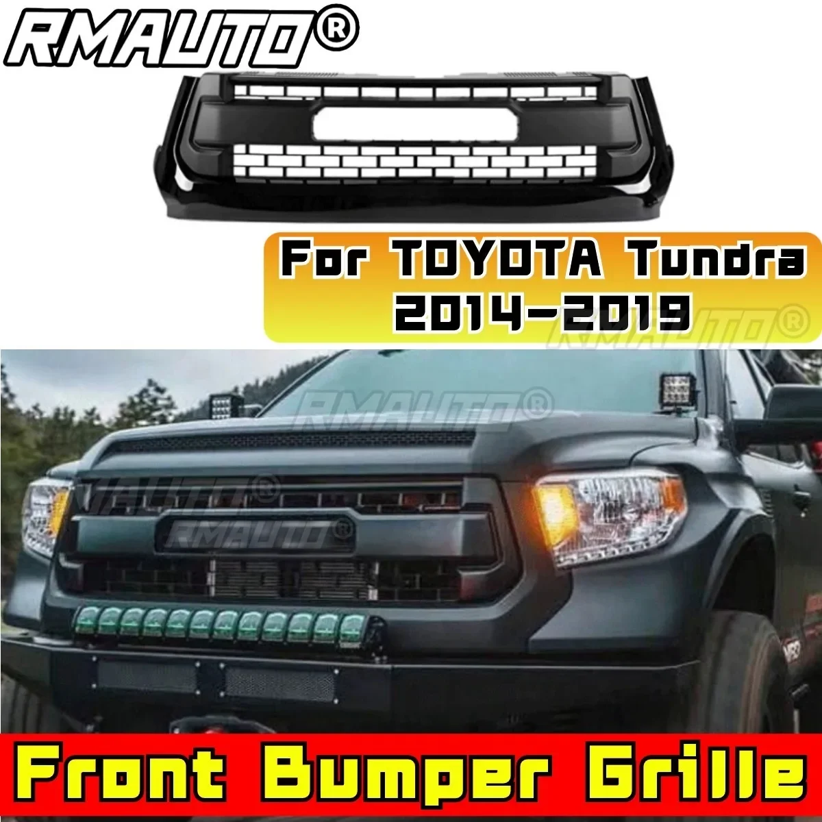 For TOYOTA Tundra Bumper Grill Car Front Bumper Racing Grille Grillg Exterior Part For TOYOTA Tundra 2014-2019 Car Accessories