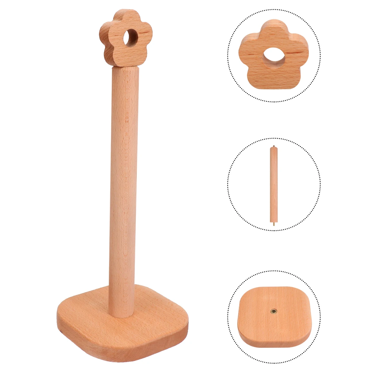 

1Pcs Solid Wood Roll Paper Holder Vertical Tissue Dispenser for Home Office Hotel Bathroom Decorative Tissue Holder Wooden Roll