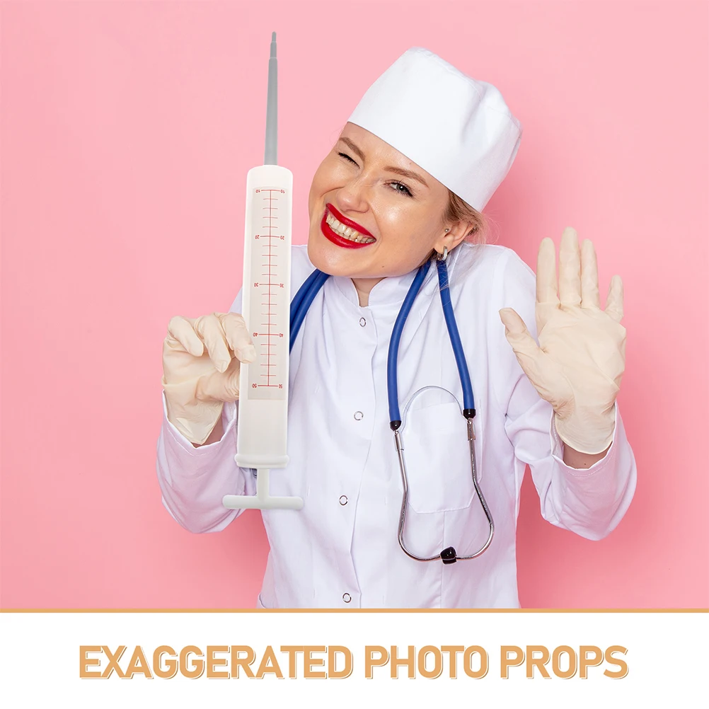 3 قطعة حقنة عملاقة الدعامة إبرة حفلة زي ملحق ممرضة طبيب تأثيري هالوين كرنفال موضوع الحدث زينة التظاهر