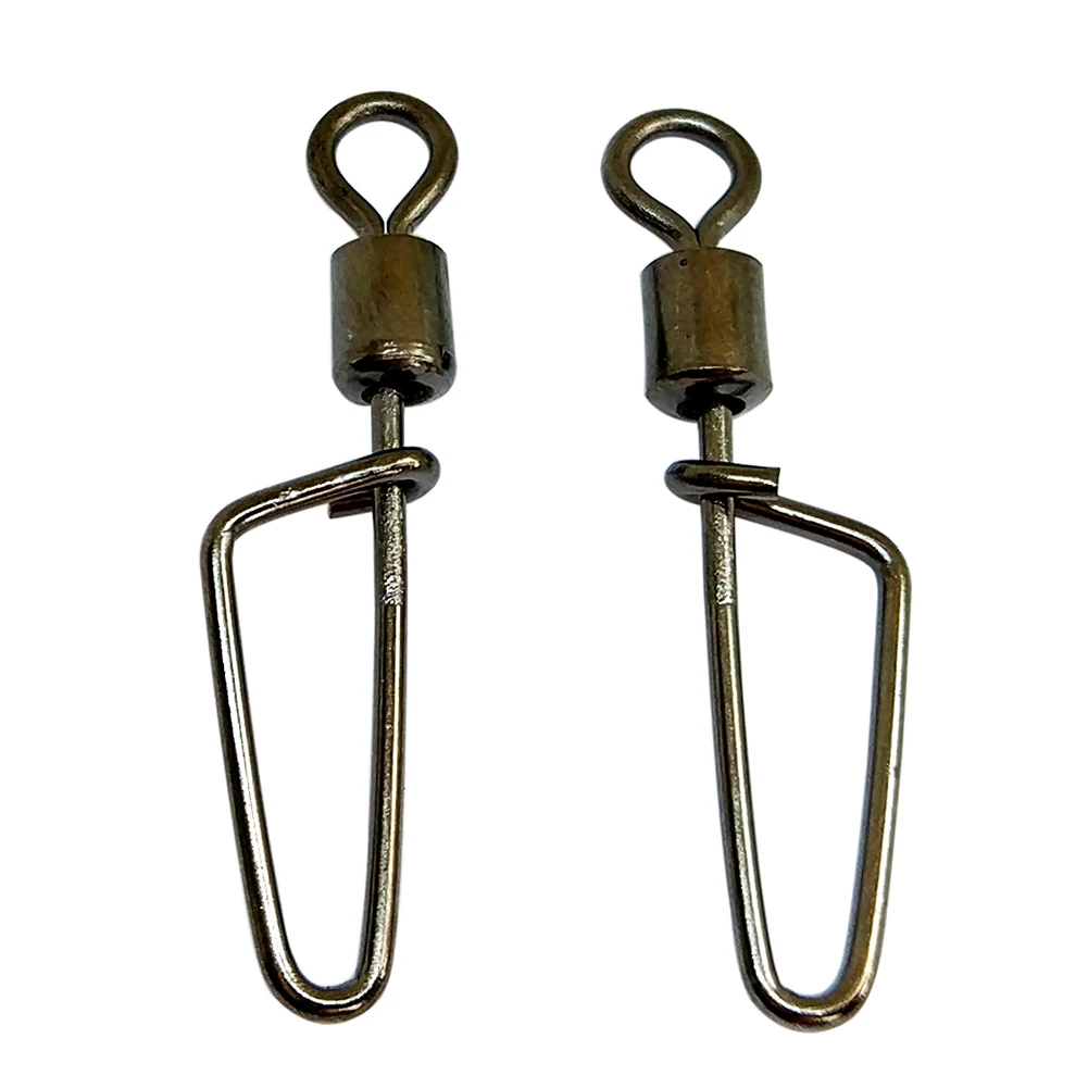 20-1000 Pieces Fishing Carp Swivels Swing Coast Lock Snap Carp Rig Quick Change Rolling Swivel Snap Connector