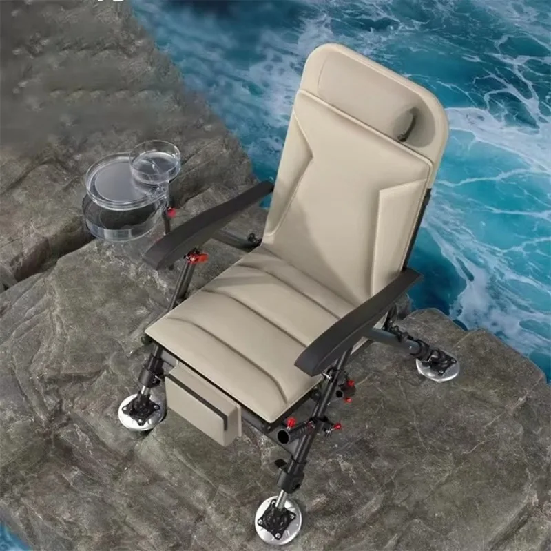 Multifunctional Backpack Accessories Modular Four Legs Portable Load Capacity Folding Carp Feeder Fishing Chair with Rod Holder