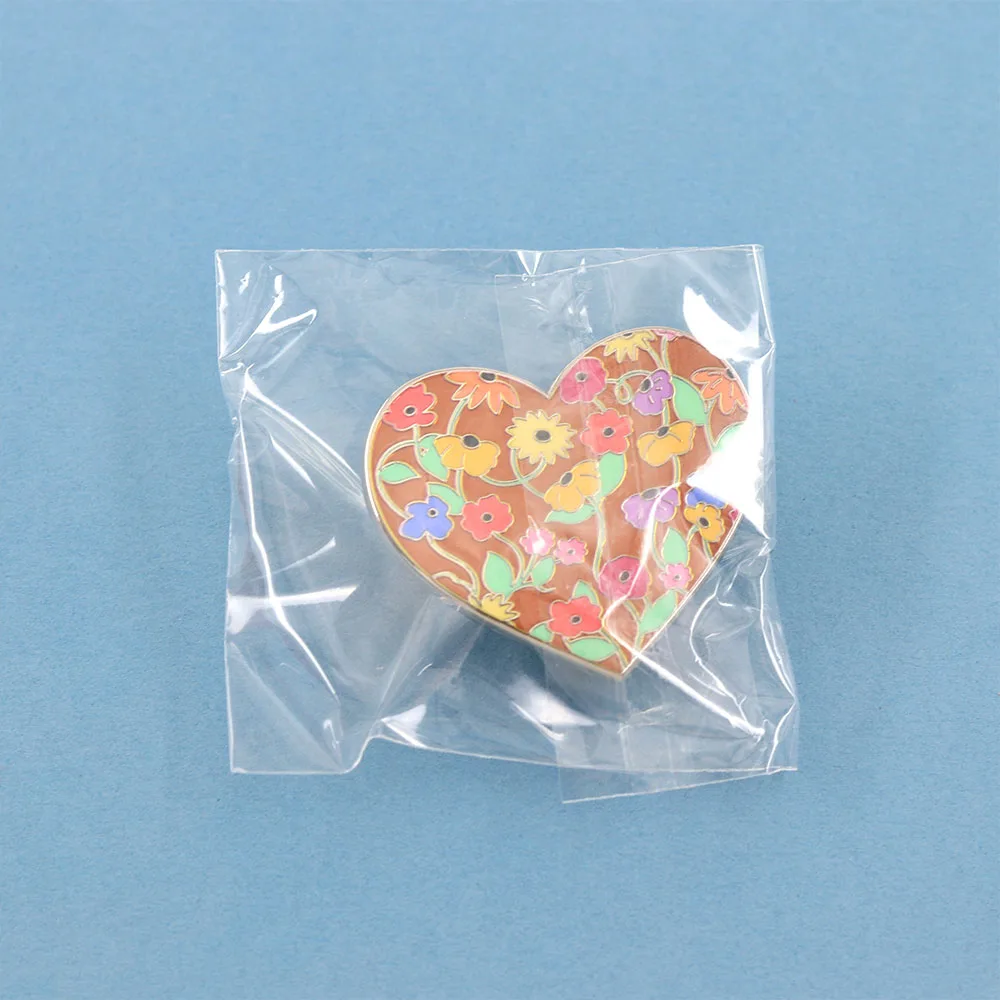Böhmische Blumen-Herz-Emaille-Anstecknadel Bunte Blumen-Brosche Süße Romantische Anstecknadel für Frauen Mädchen Valentinstagsgeschenk – Detail 9