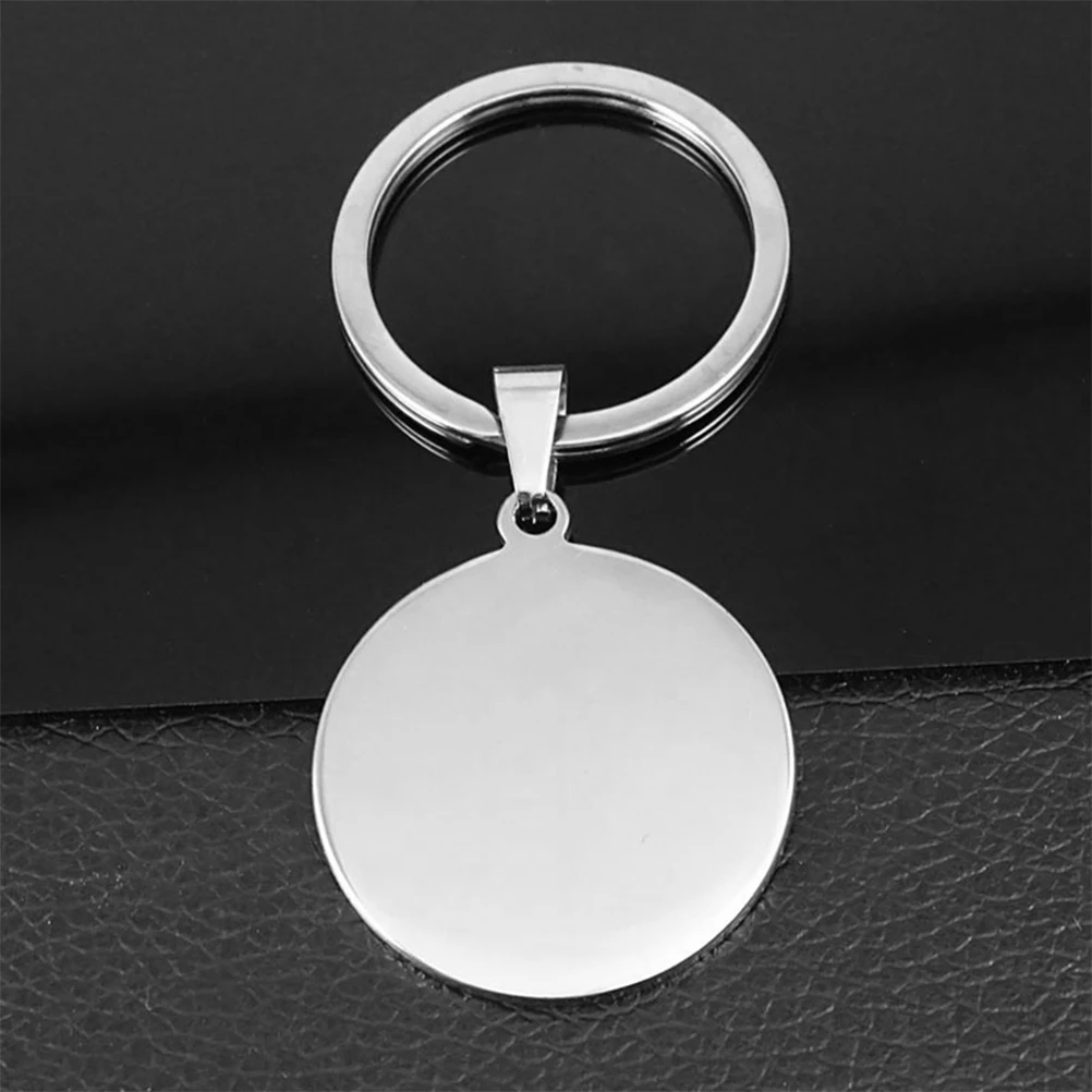 

10pcs Metal Key Chains Round Stainless Steel Blank Tags for DIY Jewelry Gifts Accessories Blank Tag Key Ring Sewing Crafts