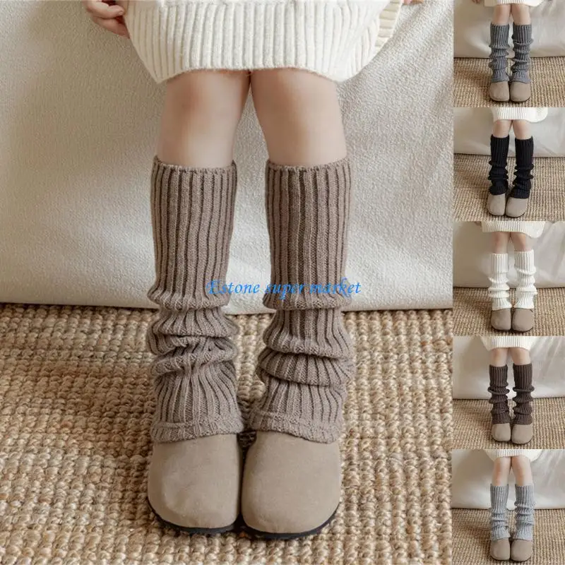 

090B Cosy Children's Leg Warmer Comfortable Knitted Leg Sleeve for School Daily Wear
