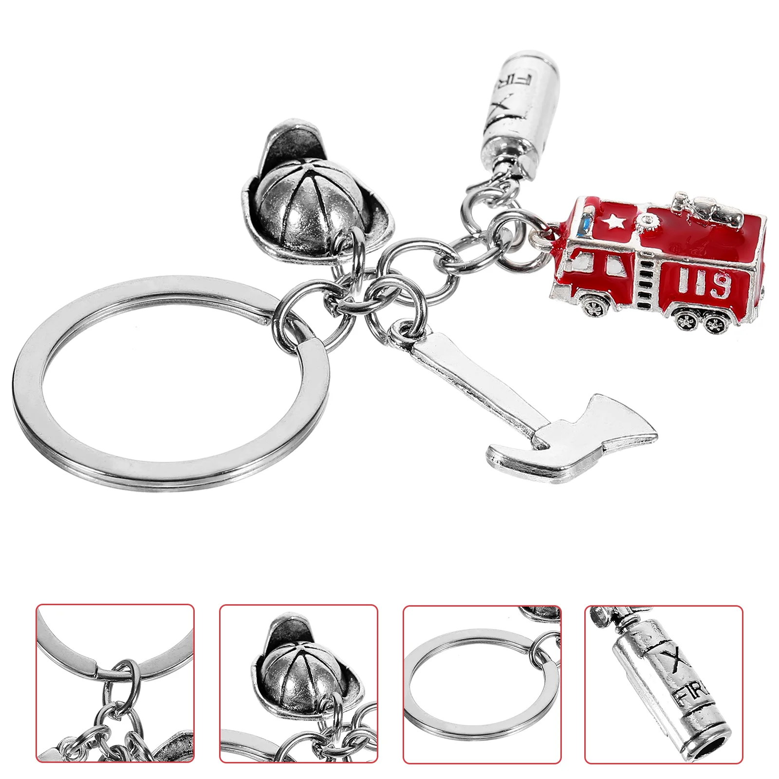 Firefighter Safety Equipment Bulk Key Chains Wallet Boy Friend Fireman Gifts Alloy Keychain for