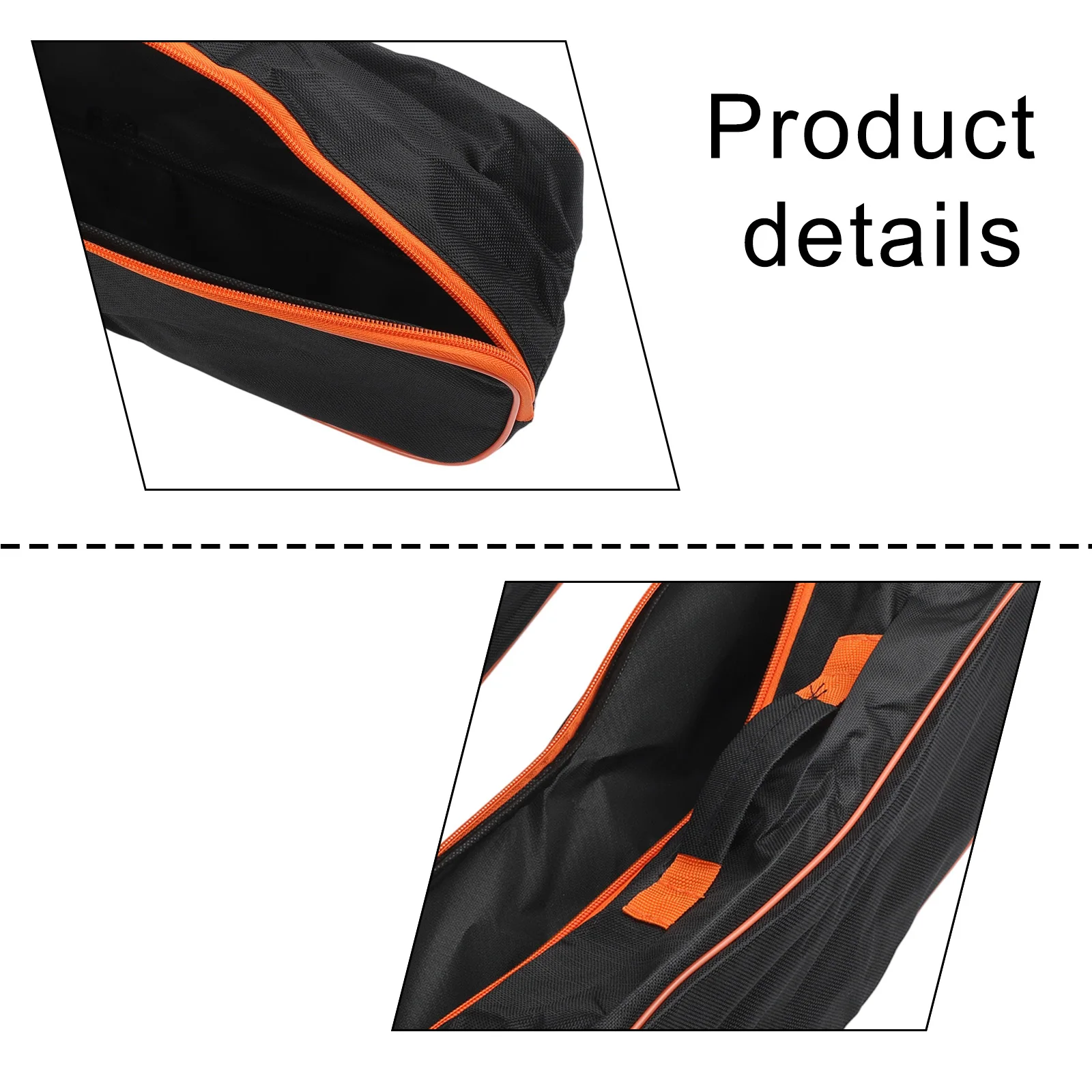 2PCS Black Polyester PVC Tool Bag for Vacuum Cleaner Accessories with Secure Chain Closure and Top Carry Handle