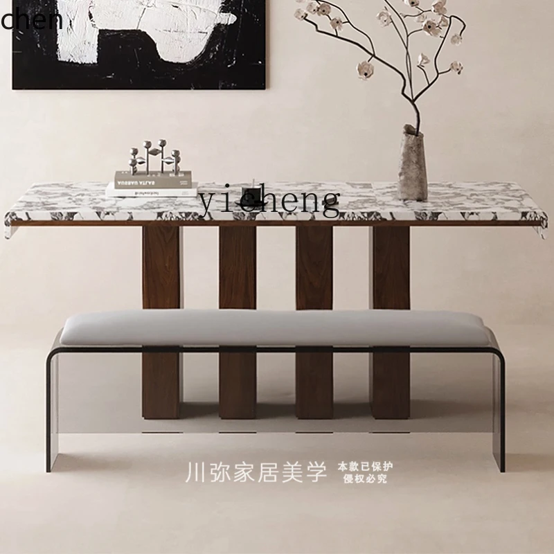 طاولة طعام وكراسي من الأكريليك HXL، مقعد تغيير الأحذية، مقعد طويل بجانب السرير، خفيف فاخر #3