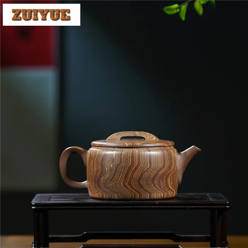 350ml Antique Yixing Purple Clay Teapots Handmade Large Caliber Pot Raw Ore Twist  Mud Tea Maker Kettle Zisha Tea Set Tea Gift