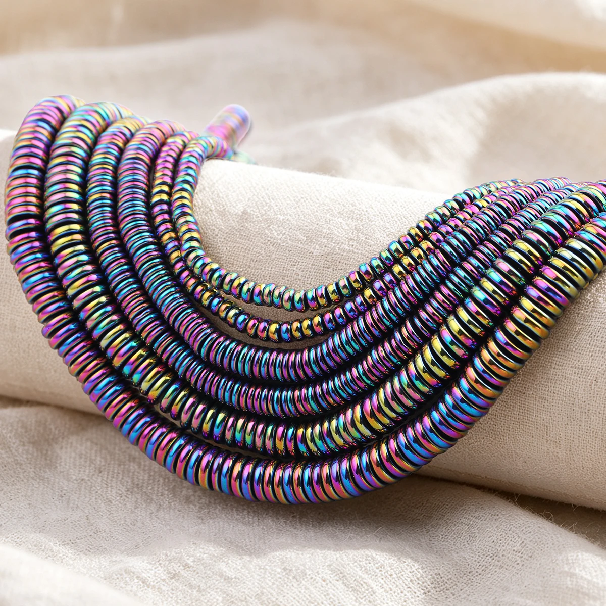 2/3/4/6/8mm Plated Colorful Hematite Wheel Disc Spacer Beads Flat Rondelle Loose Beads For DIY Bracelet Necklace Jewelry Marking