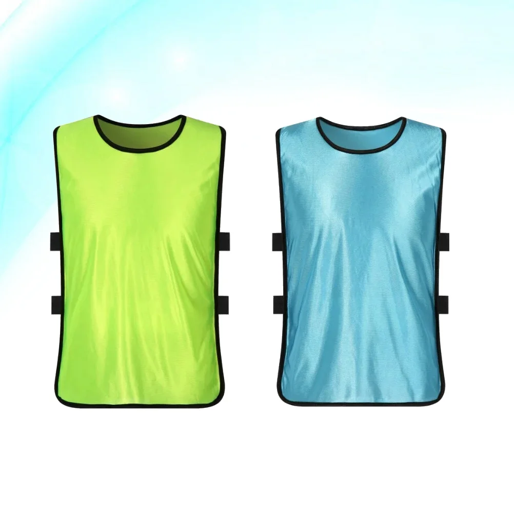 

12Pcs 's Training Vest Summer Lightweight Polyester Sleeveless Shirt Sports Team Mesh Vest Fluorescent Green Light