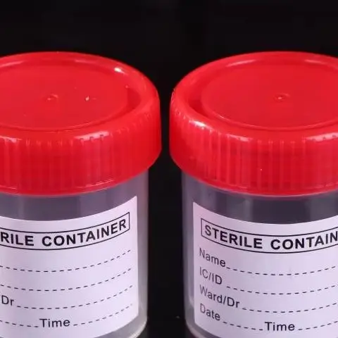 10 قطعة 60 مللي كوب بلاستك الحاويات المتاح البول جمع عينة كوب زجاجة عينة الحاويات مع العلامات #2