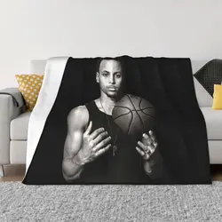 Stephen Curry Portrait Graphic Blanket Thick Flannel Breathable Cover Blanket Decorative Sofa