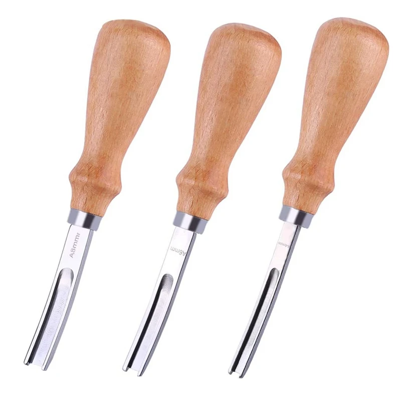 ●3 Size Leather Edge Beveler Tool 4mm 6mm 8mmEdge Skiving Beveler DIY Beveler Trimming Leather Edge-ABFB