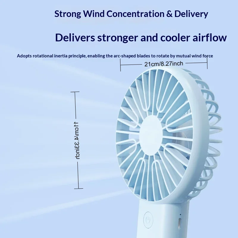 Mini Handheld Fan, 3 In 1 Portable Desk Fan With Stand, Small Usb Rechargeable Fan For Travel Office Home view 6