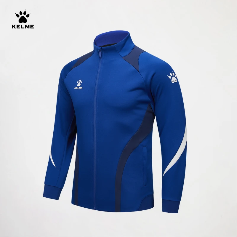 Kelme Football Training Jacket Męska jesienna nowa sportowa kurtka z dzianiny ze stójką Sportowa kurtka wiatroszczelna do biegania