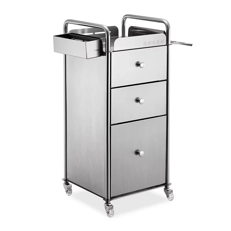 

Stainless Steel Barbershop Salon Trolley Beauty Salon Specific Tool Cabinet Barber Storage Salon Furniture Kosmetik Wagen