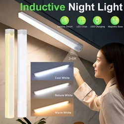 USB Type C Rechargeable Motion Sensor LED Bar Light Induction Night Light Portable for Kitchen Bedside Wardrobe Closet Aisle