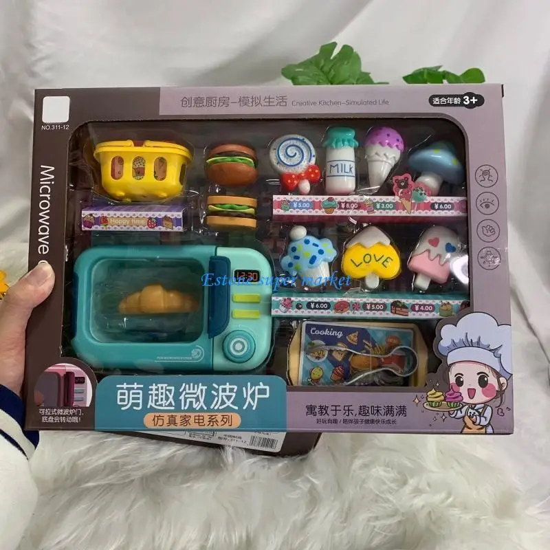 090B Gesimuleerde keuken voor kinderen Elektronische magnetron Educatief muziek- en lichtspeelgoed