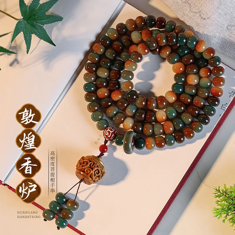 Wentian Old Material Bodhi Root 108 Neck Hanging Design Chinese Style Student Cultural Play Bracelet Buddha Beads