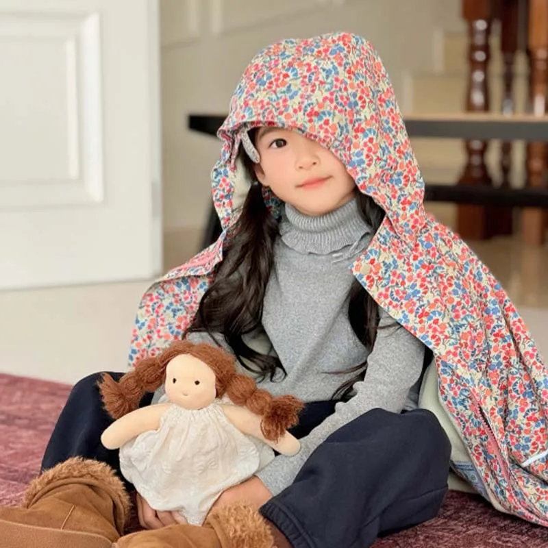 

В наличии, осень 2023, флисовая ветрозащитная куртка с цветочным принтом для маленьких девочек в скандинавском стиле, зимнее теплое хлопковое пальто для девочек, детская эксклюзивная одежда