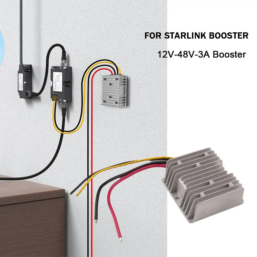 For Starlink 12V To 48V DC Step UP Converter 144W Booster 3A DC Power Waterproof Anti Shock Use Security Protection Motors