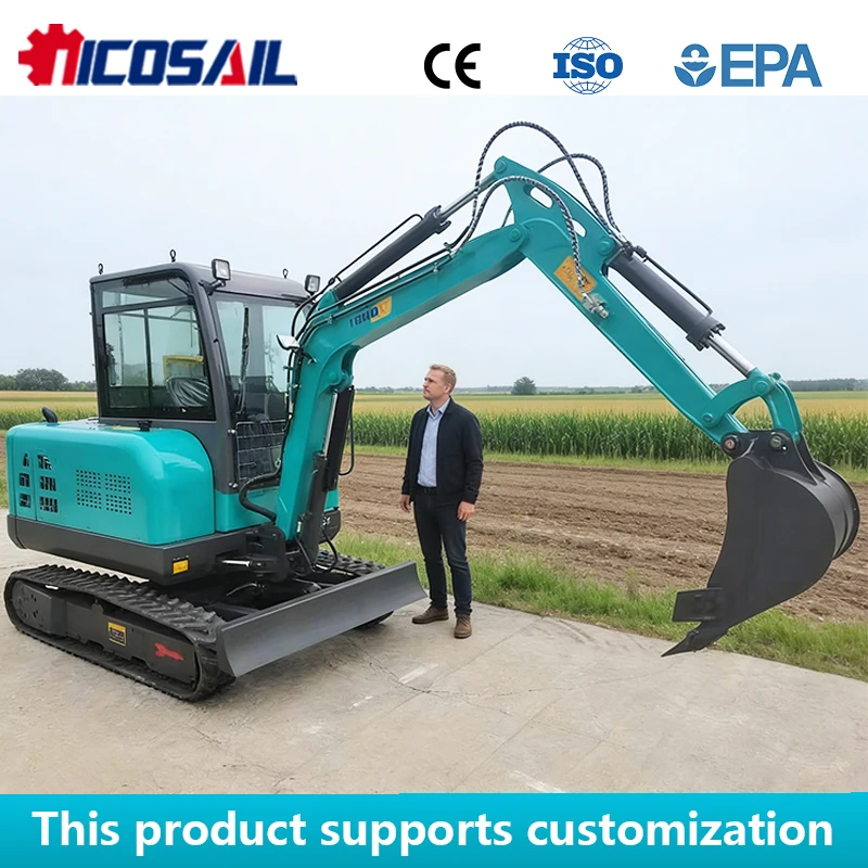 

3 Ton Pilot Control Mini Excavator Hydraulic Thumb Mini Digger For Trenching Digging And Construction